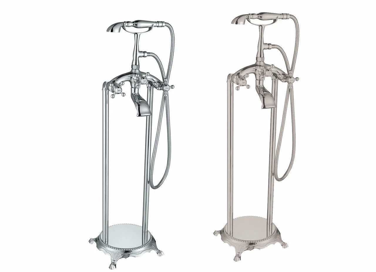 MTD Vanities Eilat 2019 Double Handle Floor Mount Tub Filler With Hand Shower 1 MTD Vanities Eilat 2019 Double Handle Floor Mount Tub Filler With Hand Shower