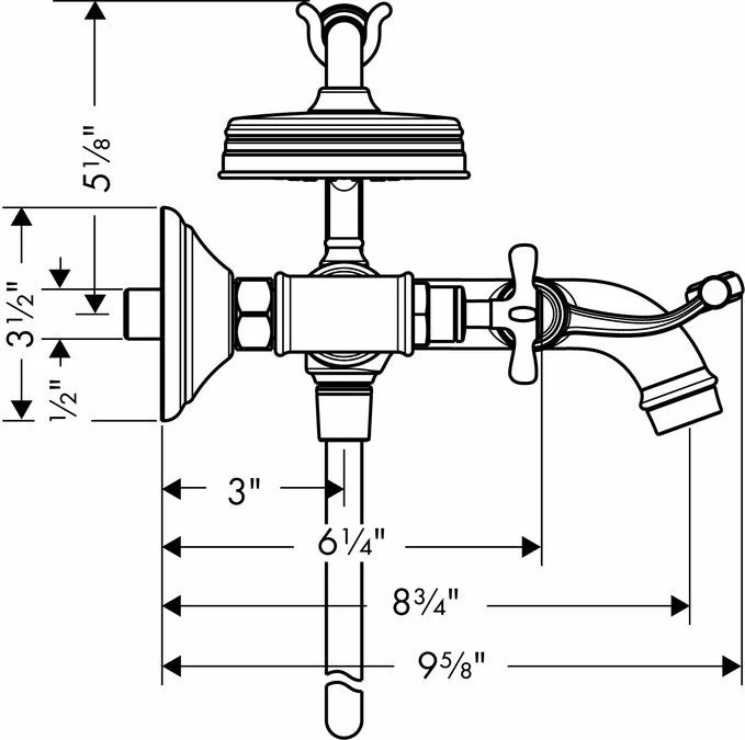 Axor Montreal Wall Mounted Tub Filler With Cross Handle 4 Axor Montreal Wall Mounted Tub Filler With Cross Handle - Image 4
