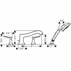 Hansgrohe Metris C 4-Hole Tub Filler Trim -Hansgrohe Shop 37 hmu00075 tif
