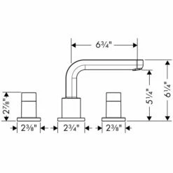 Hansgrohe Metris S 3 Hole Roman Tub Trim With Full Handle -Hansgrohe Shop 37 hmu00076 tif