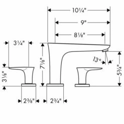 Hansgrohe PuraVida 3 Hole Roman Tub Trim Set -Hansgrohe Shop 37 hmu00317 tif