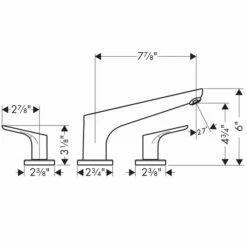 Hansgrohe Focus E 3-Hole Roman Tub Set Trim 5 Hansgrohe Focus E 3-Hole Roman Tub Set Trim -Hansgrohe Shop 37 hmu00390 tif