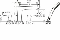 Hansgrohe PuraVida Trim 4 Hole Roman Tub Set -Hansgrohe Shop 37 hmu00732 eps