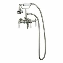 Barclay Products 4025-PL Clawfoot Tub Filler – Hand Held Shower, Old Style Spigot -Hansgrohe Shop 4025 PL BN