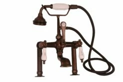 Barclay 4601 Clawfoot Tub Filler – Elephant Spout, Hand Held Shower, 6″ Elbow Mounts -Hansgrohe Shop 4601 PL ORB