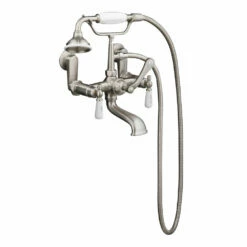 Barclay 4602 Clawfoot Tub Filler – Elephant Spout, Hand Held Shower, Swivel Mounts -Hansgrohe Shop 4602 PL SN