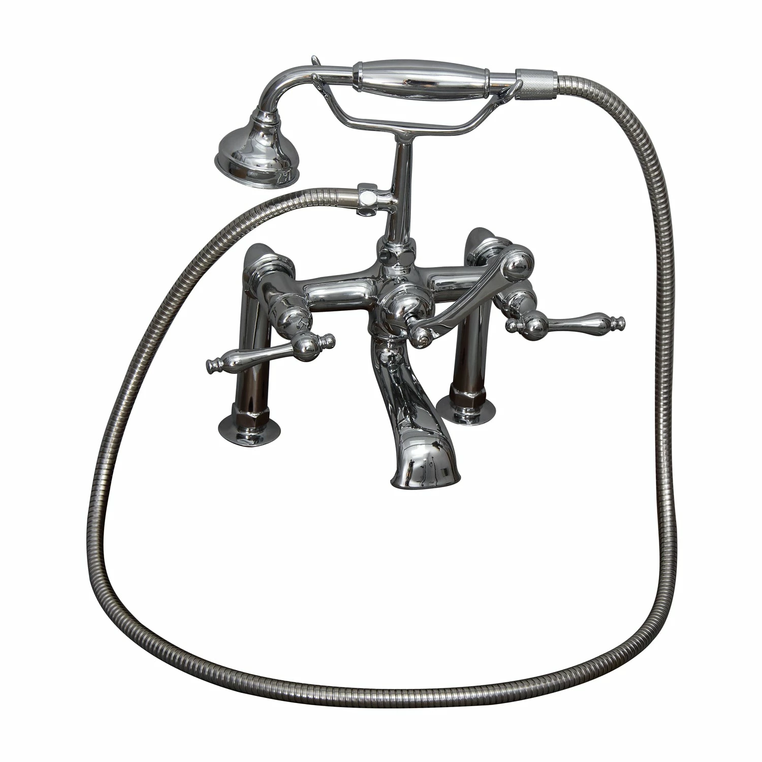 Barclay Products Clawfoot Rim-Mounted Filler With Hand-Held Shower – Metal Lever Handles 1 Barclay Products Clawfoot Rim-Mounted Filler With Hand-Held Shower – Metal Lever Handles