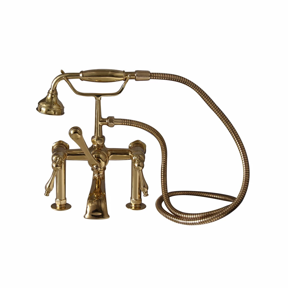 Barclay Products Clawfoot Rim-Mounted Filler With Hand-Held Shower – Metal Lever Handles 4 Barclay Products Clawfoot Rim-Mounted Filler With Hand-Held Shower – Metal Lever Handles - Image 4