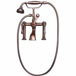 Barclay Products Clawfoot Tub Rim-Mounted Filler With Hand-Held Shower – Metal Lever 2 Handles -Hansgrohe Shop 4603 ML2 ORB