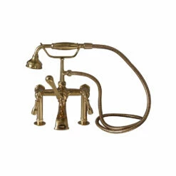 Barclay Products Clawfoot Tub Rim-Mounted Filler With Hand-Held Shower – Metal Lever 2 Handles -Hansgrohe Shop 4603 ML2 PB