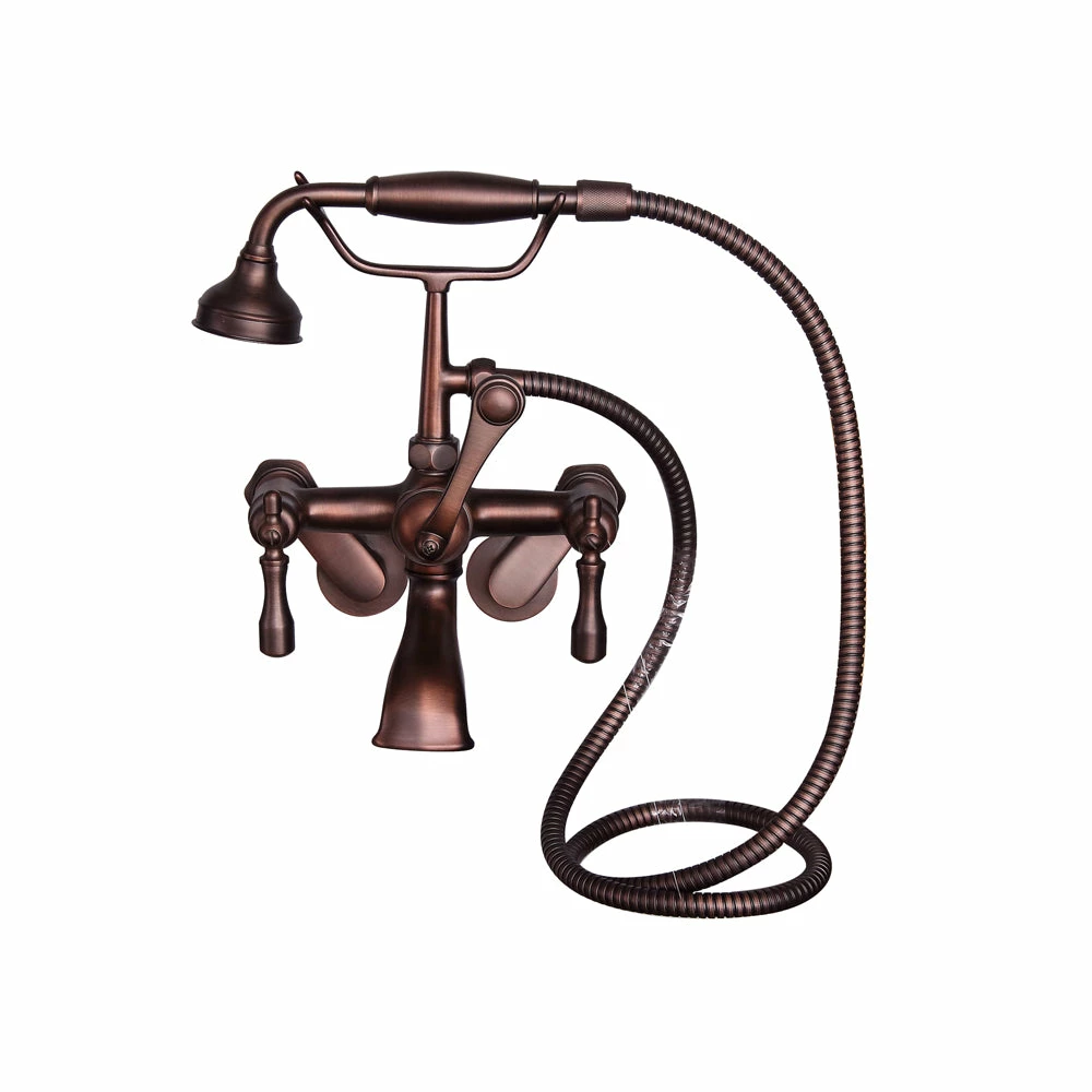 Barclay Products Tub Wall-Mounted Filler With Hand-Held Shower – Metal Lever 2 Handles 3 Barclay Products Tub Wall-Mounted Filler With Hand-Held Shower – Metal Lever 2 Handles - Image 3