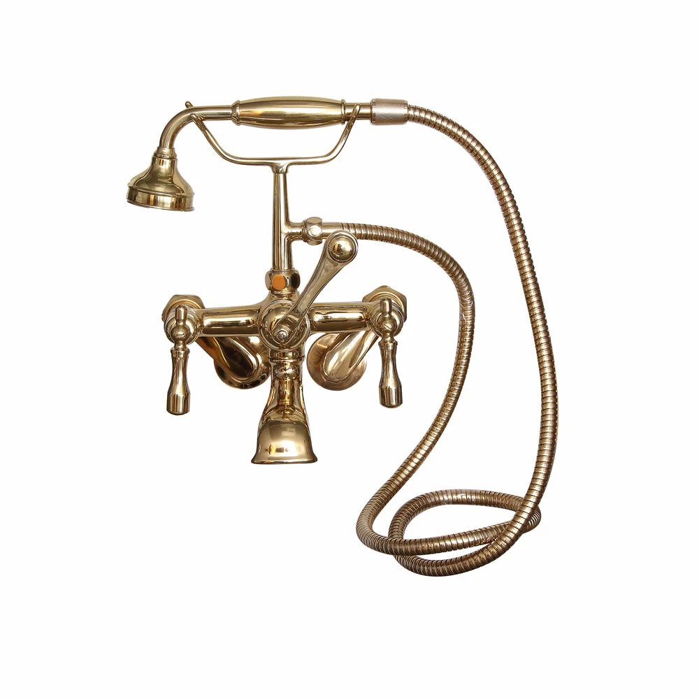 Barclay Products Tub Wall-Mounted Filler With Hand-Held Shower – Metal Lever 2 Handles 4 Barclay Products Tub Wall-Mounted Filler With Hand-Held Shower – Metal Lever 2 Handles - Image 4