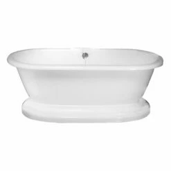Barclay ATDR7H71B-WH Corinne Acrylic Double Roll Freestanding Tub With 7" Drillings