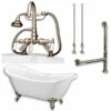 Cambridge Plumbing Acrylic Double Ended Clawfoot Bathtub 68" X 28" With No Faucet Drillings And Complete Brushed Nickel Plumbing Package