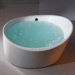 EAGO AM2130 66 Inch Round Freestanding Acrylic Air Bubble Bathtub -Hansgrohe Shop AM2130