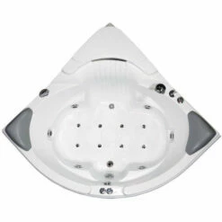 EAGO AM505ETL 61'' 2 Person 14 Jets Corner Waterfall White Whirlpool Bathtub 12 EAGO AM505ETL 61'' 2 Person 14 Jets Corner Waterfall White Whirlpool Bathtub -Hansgrohe Shop AM505 1