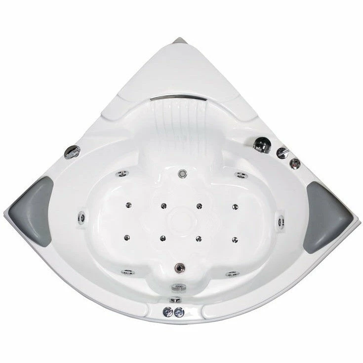 EAGO AM505ETL 61'' 2 Person 14 Jets Corner Waterfall White Whirlpool Bathtub 6 EAGO AM505ETL 61'' 2 Person 14 Jets Corner Waterfall White Whirlpool Bathtub - Image 6