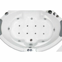 EAGO AM505ETL 61'' 2 Person 14 Jets Corner Waterfall White Whirlpool Bathtub 10 EAGO AM505ETL 61'' 2 Person 14 Jets Corner Waterfall White Whirlpool Bathtub -Hansgrohe Shop AM505 2