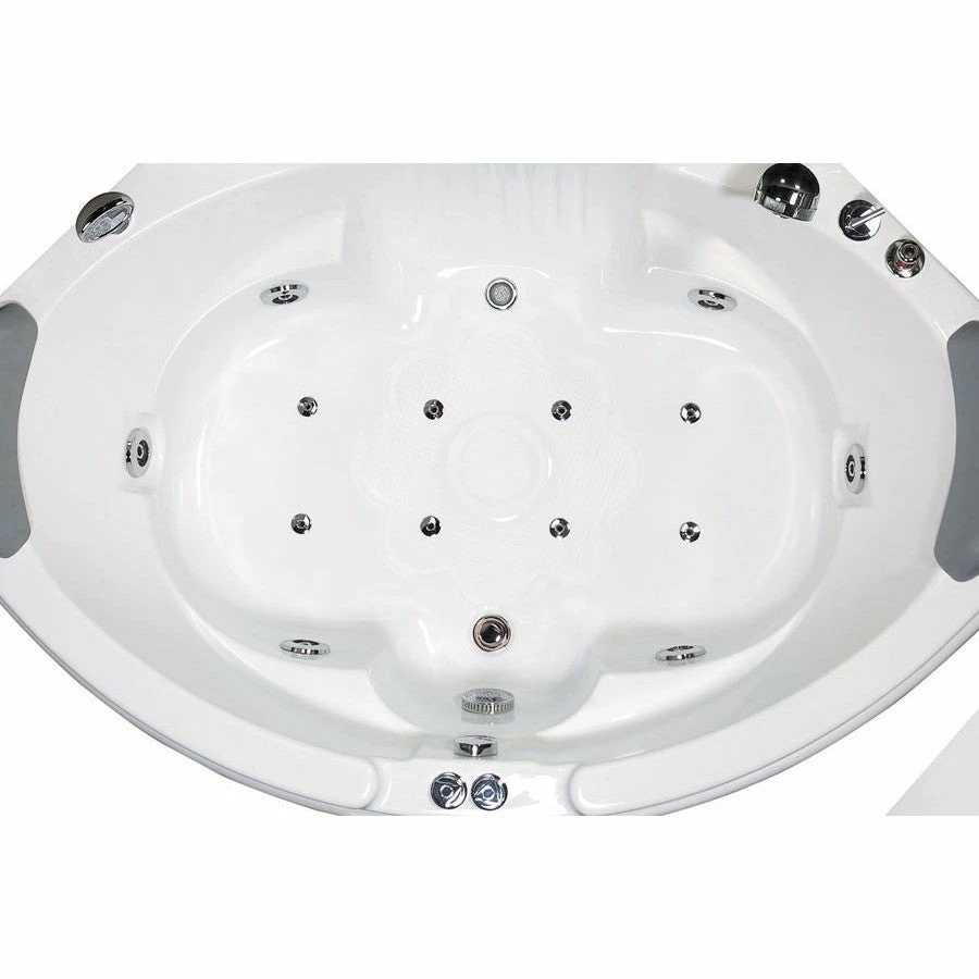 EAGO AM505ETL 61'' 2 Person 14 Jets Corner Waterfall White Whirlpool Bathtub 4 EAGO AM505ETL 61'' 2 Person 14 Jets Corner Waterfall White Whirlpool Bathtub - Image 4