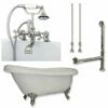 Cambridge Plumbing Acrylic Slipper Bathtub 67" X 28" With 7" Deck Mount Faucet Drillings And British Telephone Style Faucet Complete Plumbing Package