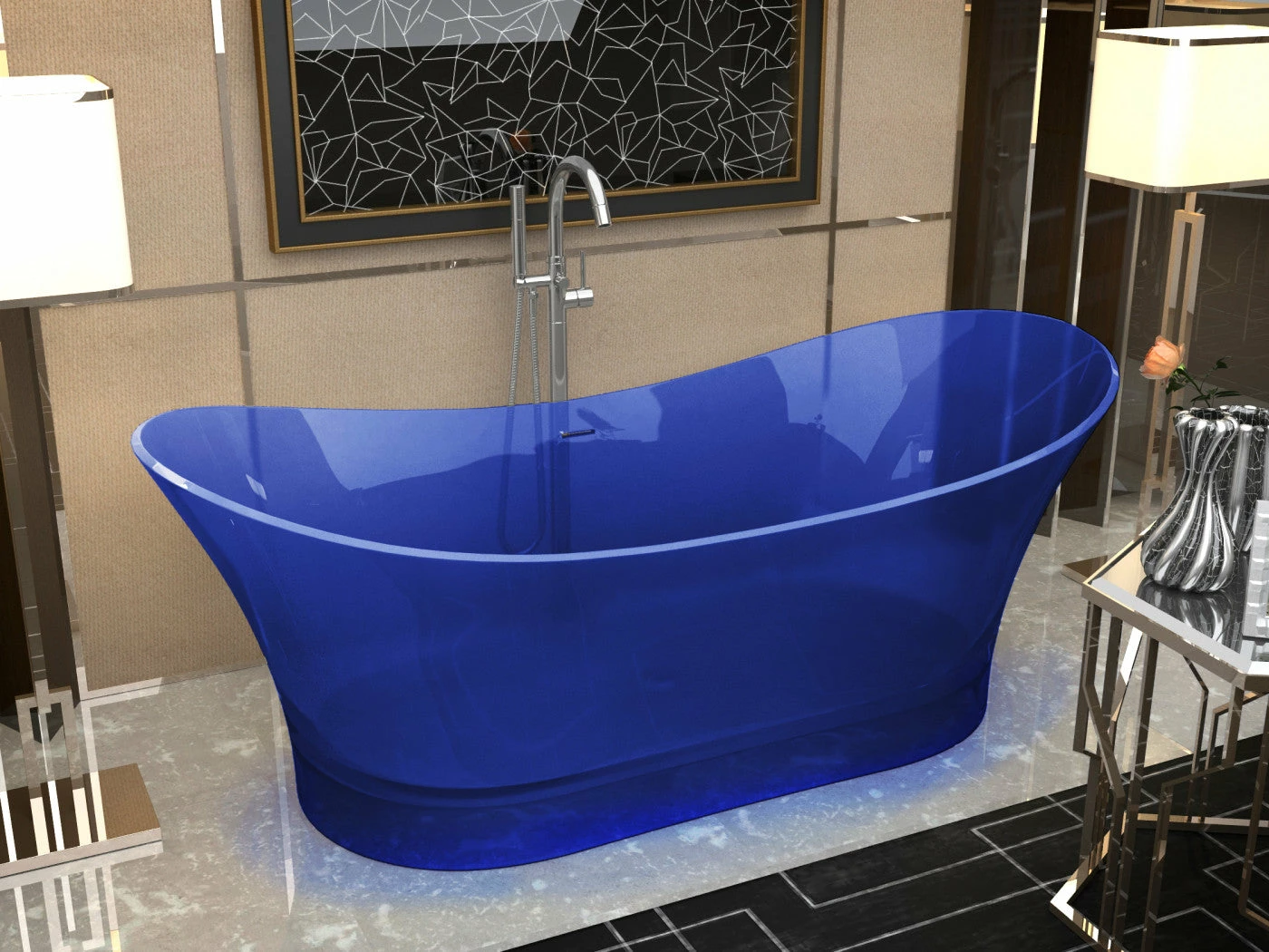 ANZZI Azul Series 5.8 Ft. Man-Made Stone Center Drain Freestanding Bathtub 6 ANZZI Azul Series 5.8 Ft. Man-Made Stone Center Drain Freestanding Bathtub - Image 6