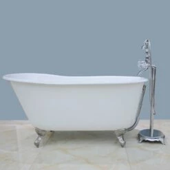 Kingston Brass Aqua Eden 53" Cast Iron Slipper Clawfoot Bathtub - VCTND5328NT -Hansgrohe Shop AquaEdenVCTND5328NT1 LS2