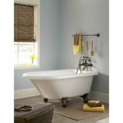 Giagni Brighton 60" Roll Top Freestanding Tub White With Drain