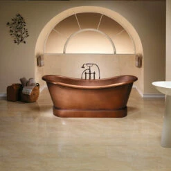 Barclay Carwyn COTDSN72L-SAC 72" Copper Double Slipper Freestanding Tub
