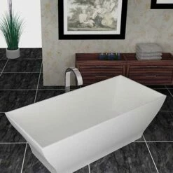 Atlantis Whirlpools Blythe 7131BH 71 X 31 Artificial Stone Freestanding Bathtub