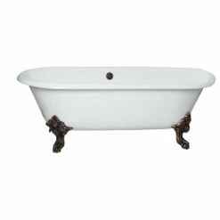 Barclay - Gallagher 72" Cast Iron Double Roll Top Tub - CTDRN72-WH
