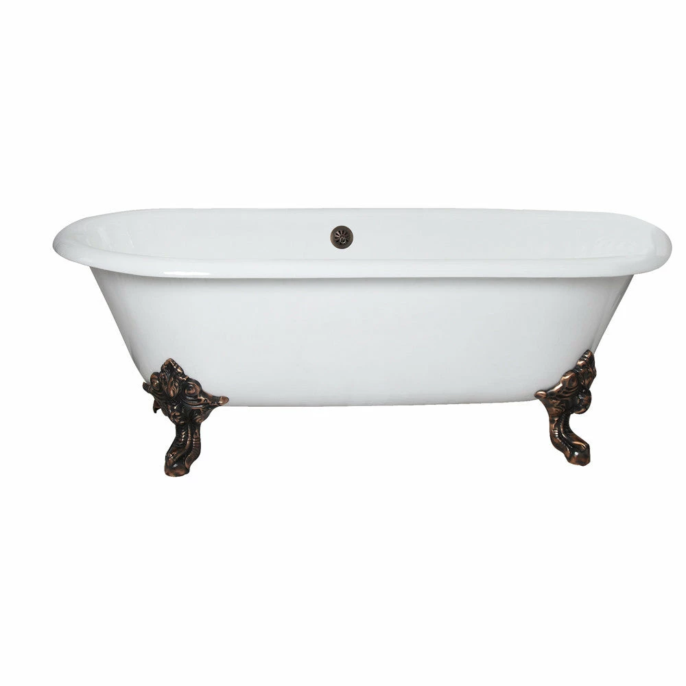 Barclay - Gallagher 72" Cast Iron Double Roll Top Tub - CTDRN72-WH 1 Barclay - Gallagher 72" Cast Iron Double Roll Top Tub - CTDRN72-WH