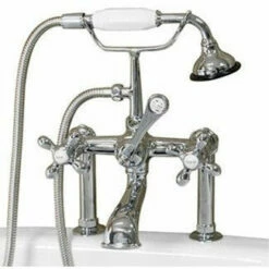Cambridge Plumbing Clawfoot Tub 6" Deck Mount Brass Faucet With Hand Held Shower