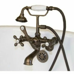 Cambridge Plumbing Clawfoot Tub Wall Mount British Telephone Faucet With Hand Held Shower -Hansgrohe Shop CAM463W ORB