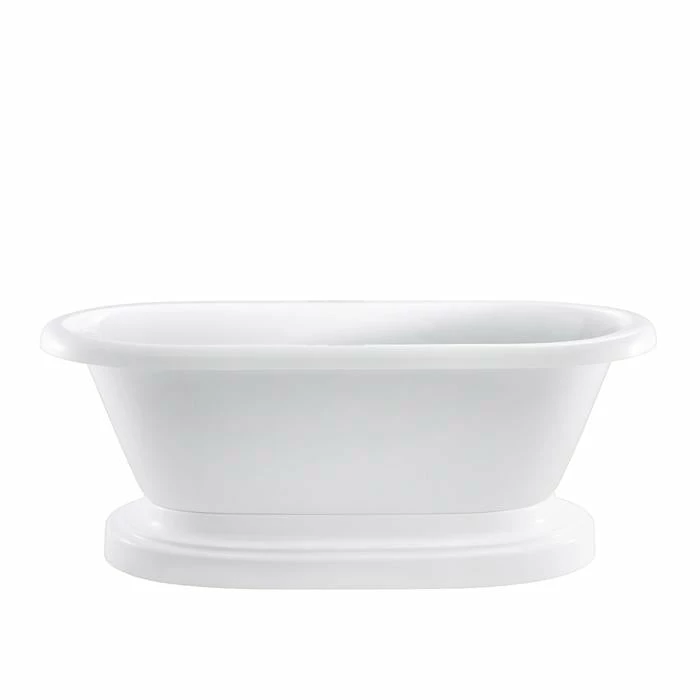 Barclay - Carlotta 61" Acrylic Double Roll Top Tub On Base - ATDRN63B-WH 6 Barclay - Carlotta 61" Acrylic Double Roll Top Tub On Base - ATDRN63B-WH - Image 6