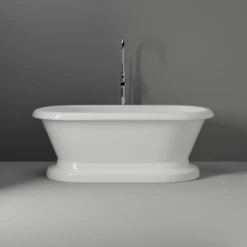 Barclay - Carlotta 61" Acrylic Double Roll Top Tub On Base - ATDRN63B-WH 8 Barclay - Carlotta 61" Acrylic Double Roll Top Tub On Base - ATDRN63B-WH -Hansgrohe Shop CarlottaLifestyle3