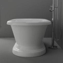 Barclay - Carlotta 61" Acrylic Double Roll Top Tub On Base - ATDRN63B-WH 9 Barclay - Carlotta 61" Acrylic Double Roll Top Tub On Base - ATDRN63B-WH -Hansgrohe Shop CarlottaLifestyle4