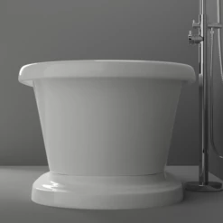 Barclay - Carrie 57" Acrylic Double Roll Top Tub On Base - ATDRNTD59B-WH 9 Barclay - Carrie 57" Acrylic Double Roll Top Tub On Base - ATDRNTD59B-WH -Hansgrohe Shop CarrieLifestyle4