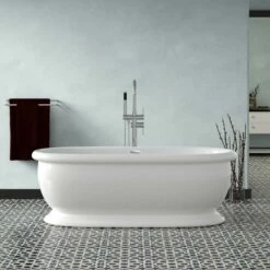 Barclay - Claremont 69" Acrylic Double Roll Top Tub With Integral Drain And Overflow - ATDRN69BIG