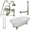 Cambridge Plumbing Cast Iron Double Ended Clawfoot Tub 60" By 30" With Tub Faucet - Package