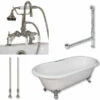 Cambridge Plumbing Cast Iron Double Ended Clawfoot Tub 60" By 30" With 7" Deck Mount Faucet Drillings And Faucet Polished Chrome Plumbing Package