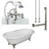 Cambridge Plumbing Cast Iron Double Ended Clawfoot Tub 67" X 30" 7" Deck Mount Faucet Drillings And Complete Plumbing Package