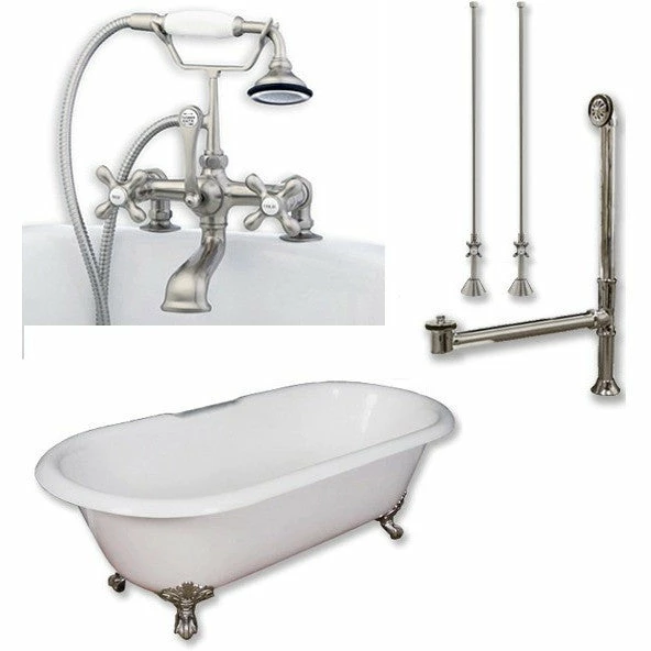 Cambridge Plumbing Cast Iron Double Ended Clawfoot Tub 67" X 30" 7" Deck Mount Faucet Drillings And Complete Plumbing Package 1 Cambridge Plumbing Cast Iron Double Ended Clawfoot Tub 67" X 30" 7" Deck Mount Faucet Drillings And Complete Plumbing Package