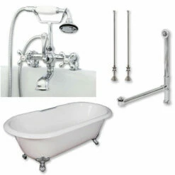 Cambridge Plumbing Cast Iron Double Ended Clawfoot Tub 67" X 30" 7" Deck Mount Faucet Drillings And Complete Plumbing Package 5 Cambridge Plumbing Cast Iron Double Ended Clawfoot Tub 67" X 30" 7" Deck Mount Faucet Drillings And Complete Plumbing Package -Hansgrohe Shop DE67 463D 2 PKG CP 7DH