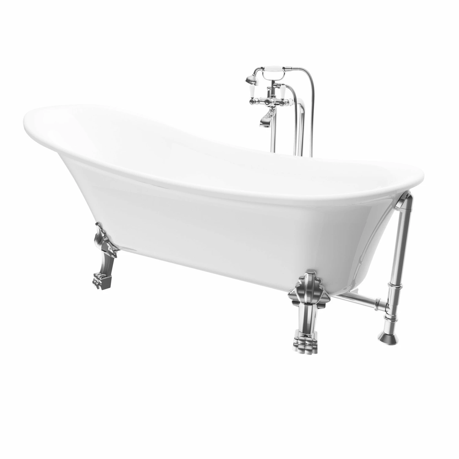 A & E Bath And Shower Dorya Acrylic 69" Premium All-in-One Clawfoot Freestanding Tub Kit 1 A & E Bath And Shower Dorya Acrylic 69" Premium All-in-One Clawfoot Freestanding Tub Kit