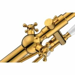 ANZZI Bridal Series FS-AZ0061RG 3-Handle Claw Foot Tub Faucet With Hand Shower In Gold -Hansgrohe Shop FS AZ0061RG 10