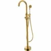 ANZZI Bridal Series FS-AZ0061RG 3-Handle Claw Foot Tub Faucet With Hand Shower In Gold