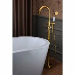 ANZZI Bridal Series FS-AZ0061RG 3-Handle Claw Foot Tub Faucet With Hand Shower In Gold -Hansgrohe Shop FS AZ0061RG 14