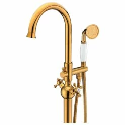 ANZZI Bridal Series FS-AZ0061RG 3-Handle Claw Foot Tub Faucet With Hand Shower In Gold -Hansgrohe Shop FS AZ0061RG 7