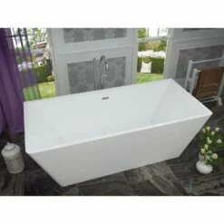 ANZZI Majanel Series FT-AZ005 5.6 Ft. Acrylic Center Drain Freestanding Bathtub In Glossy White -Hansgrohe Shop FT AZ005 4 9125774f ecf3 465c 9049 553e96112e9b