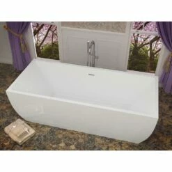 ANZZI Rook Series FT-AZ007 5.6 Ft. Acrylic Center Drain Freestanding Bathtub In Glossy White -Hansgrohe Shop FT AZ007 4 80defef4 b3ce 47ac a8ce 81ad35bbc1c3